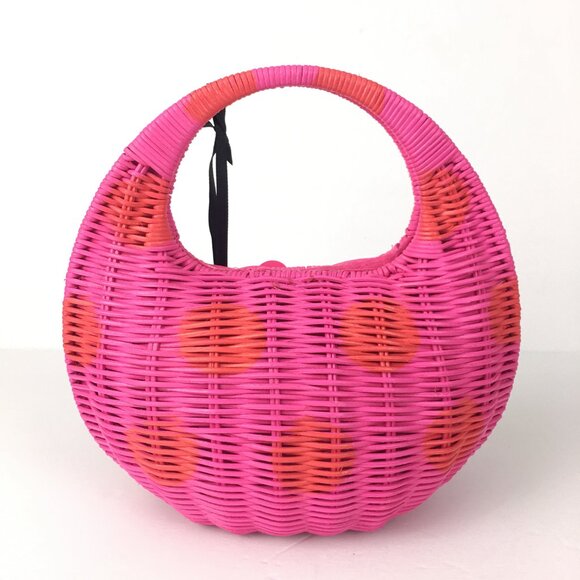 Kate Spade Polka Dot Wicker Crescent Bag - Picture 6 of 11